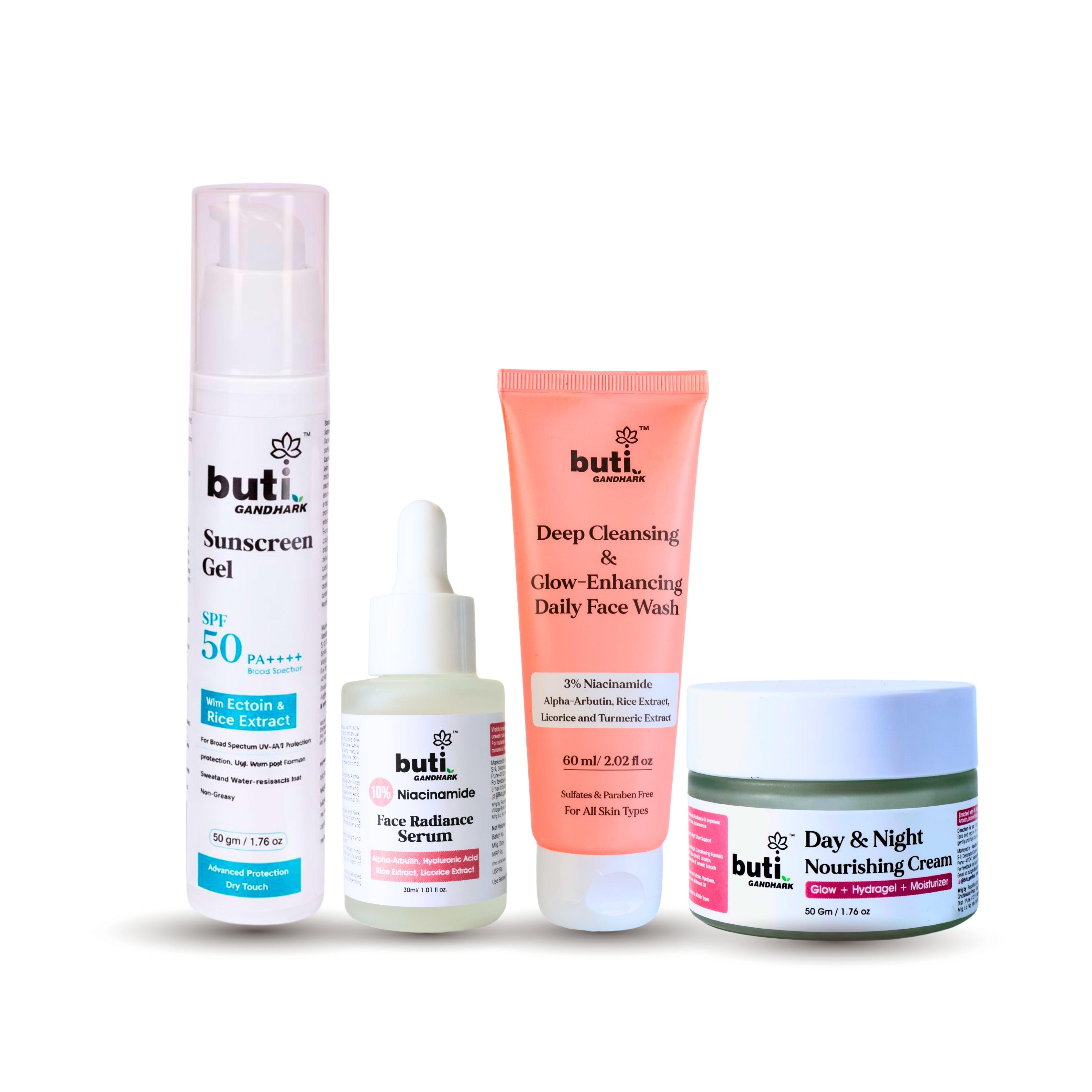 Dry & Dehydrated Skin Care Kit | Hydrating Face Wash, Serum, Cream & SPF 50 Sunscreen