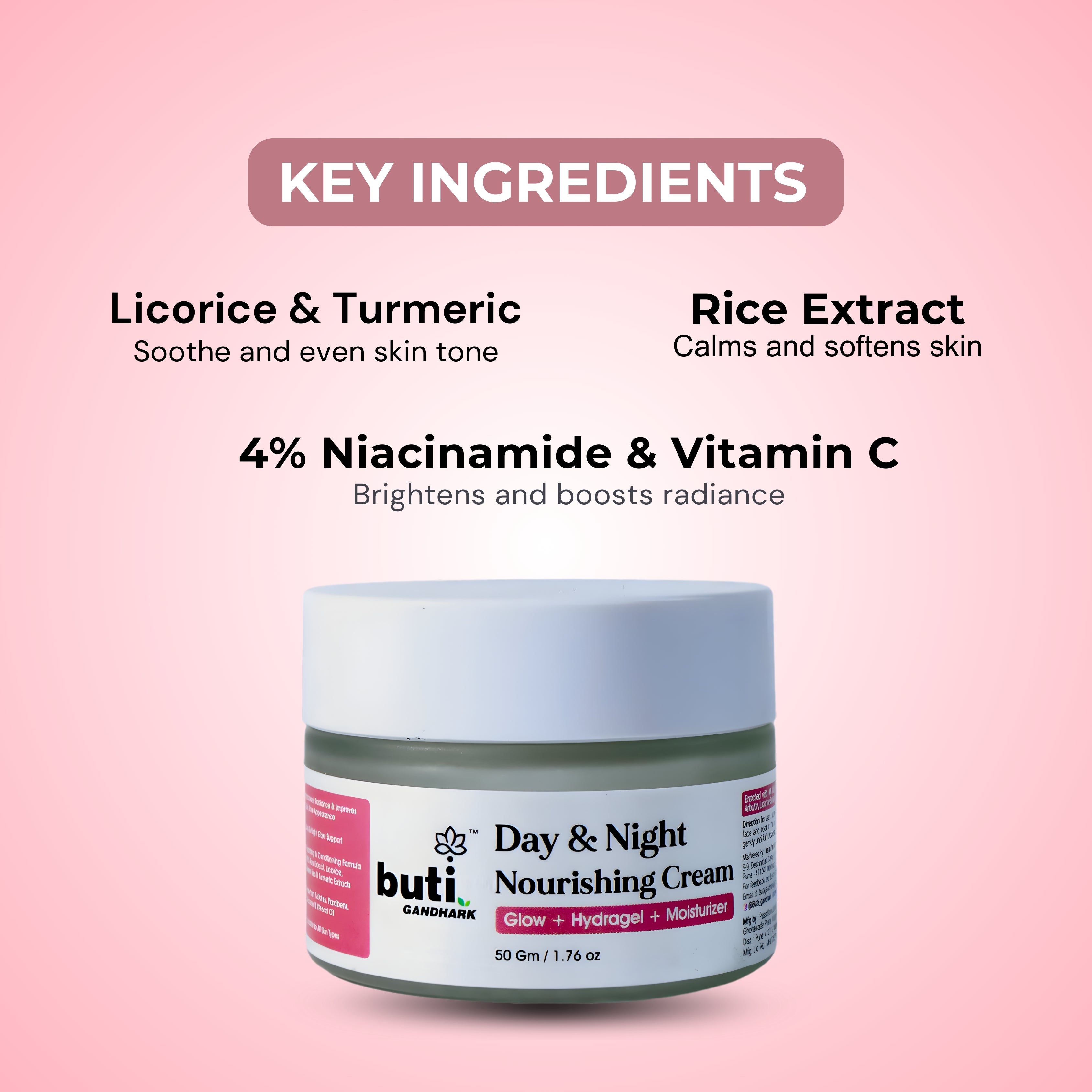 Day & Night Nourishing Cream 50 g with 4% Niacinamide, Vitamin C & Alpha Arbutin