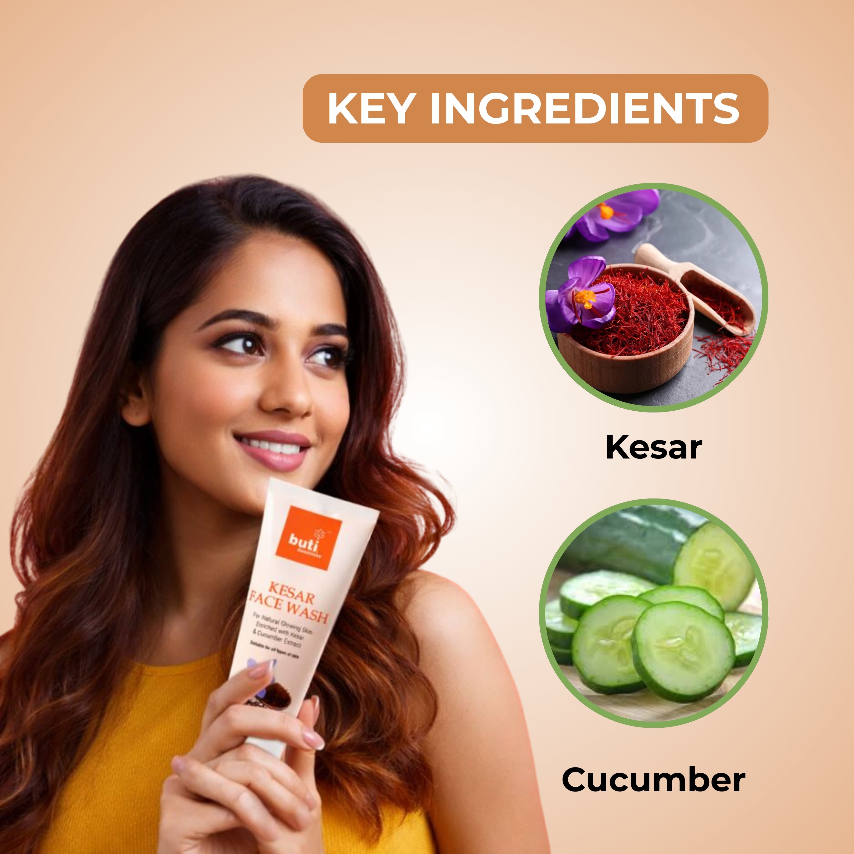 Kesar Face Wash for Glowing Skin Pack of 2 (100 ml Each) | Brightening & Deep Cleansing