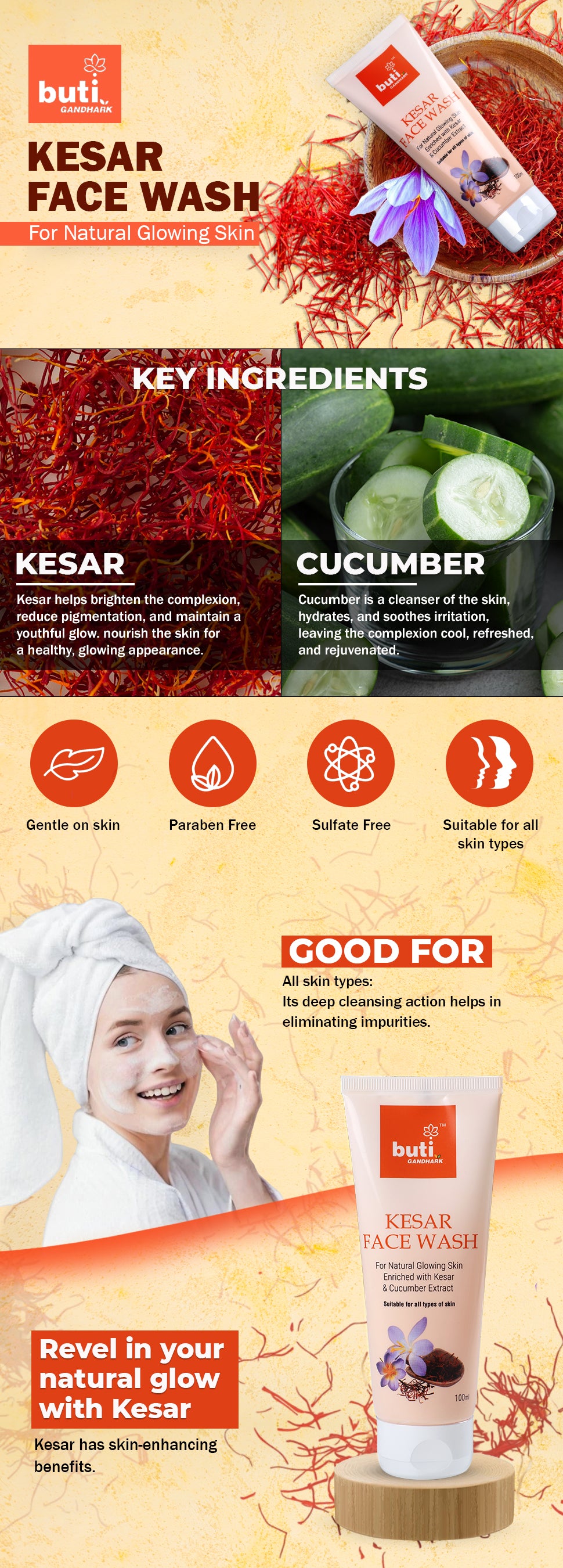 Kesar Face Wash for Glowing Skin (Pack of 2)