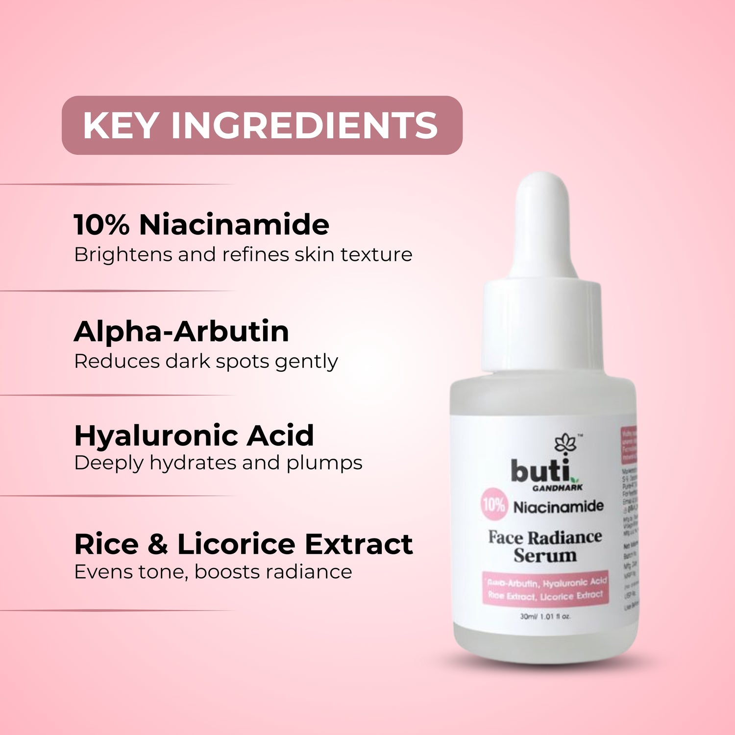 Face Radiance Serum 30ml | 10% Niacinamide, Alpha Arbutin &amp; Hyaluronic Acid
