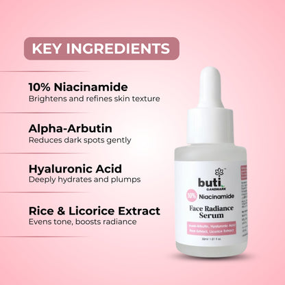 Face Radiance Serum 30ml | 10% Niacinamide, Alpha Arbutin &amp; Hyaluronic Acid