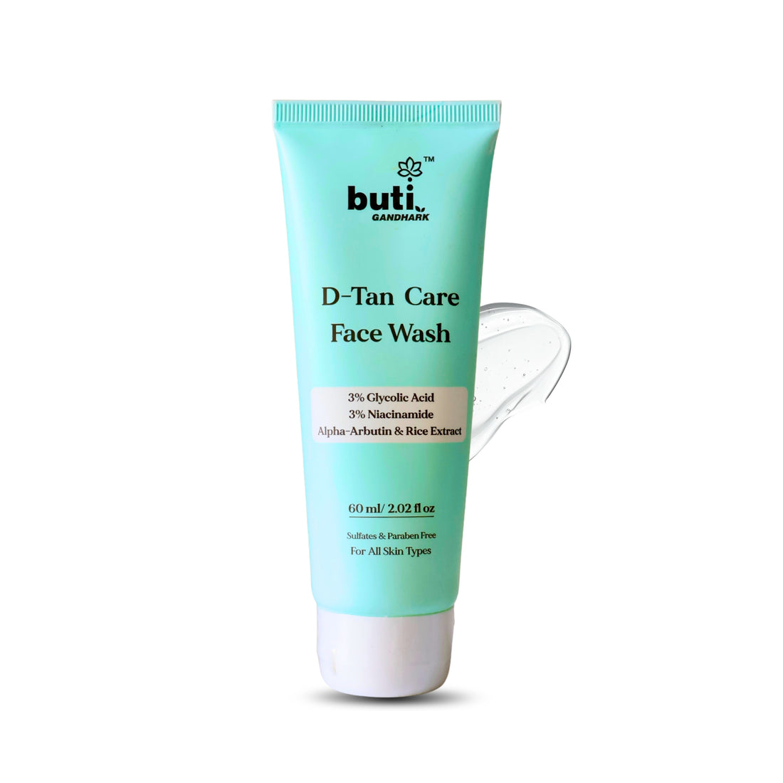 D-Tan Care Face Wash 60 ml with 3% Glycolic Acid &amp; 3% Niacinamide for Even Skin