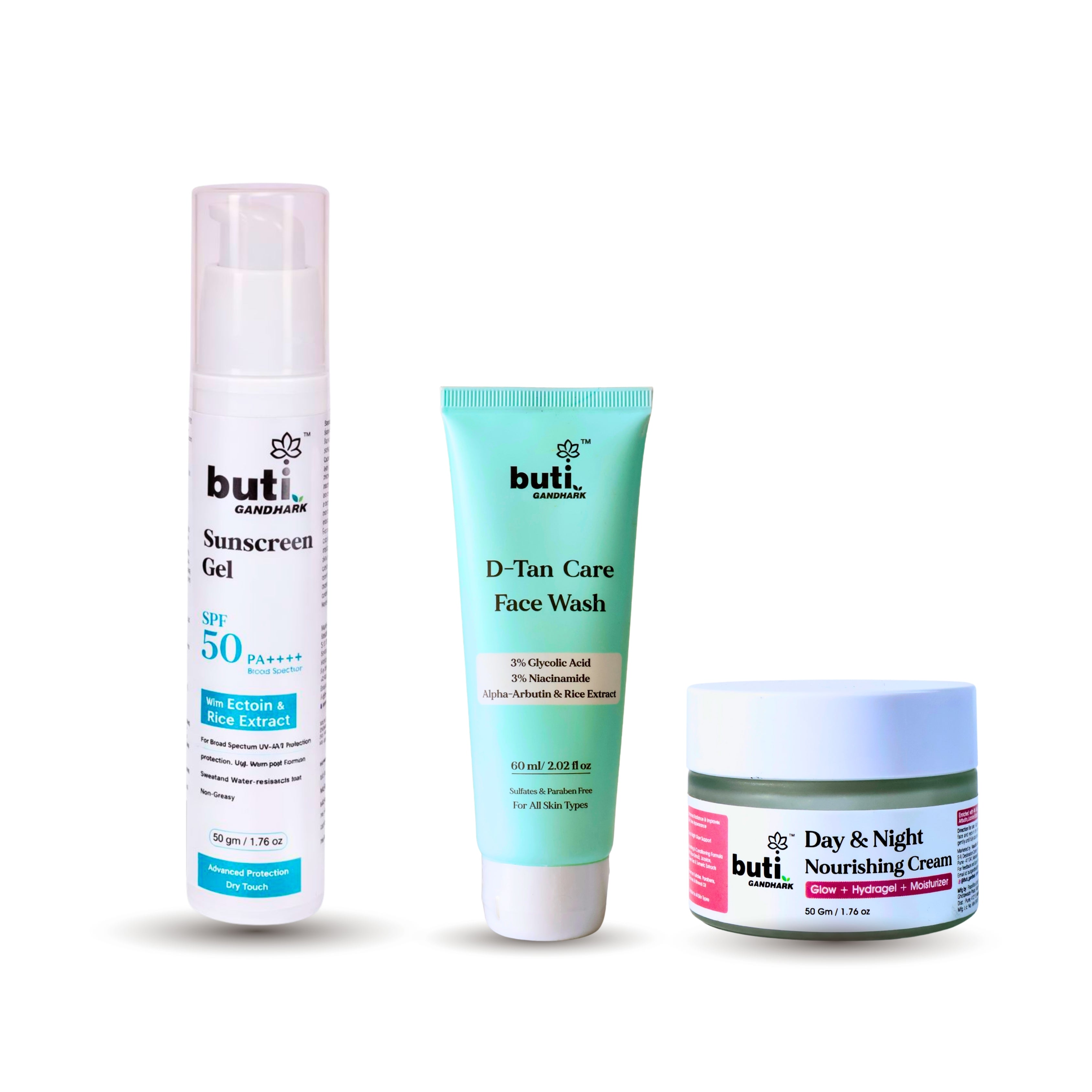 Sun Damage &amp; Tanning Care Kit | D-Tan Face Wash, Day &amp; Night Cream &amp; SPF 50 Sunscreen