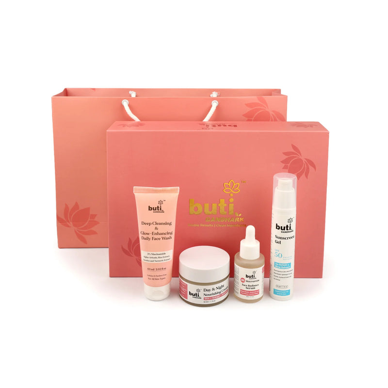Glow Kit Gift Hamper | Face Wash, Serum, Day & Night Cream & SPF 50 Sunscreen Combo