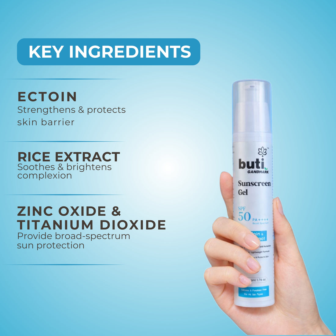 Sunscreen Gel SPF 50 PA++++ 50 g | Water-Based Broad Spectrum UVA UVB Protection