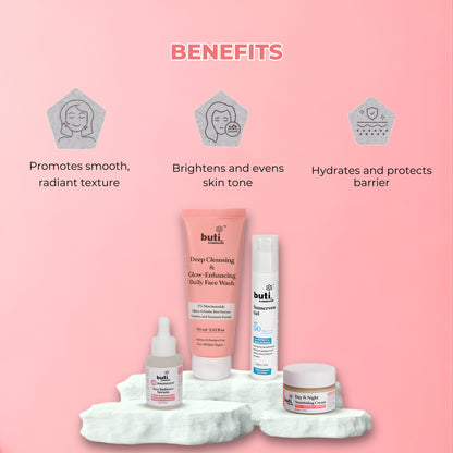 Dry &amp; Dehydrated Skin Care Kit | Hydrating Face Wash, Serum, Cream &amp; SPF 50 Sunscreen