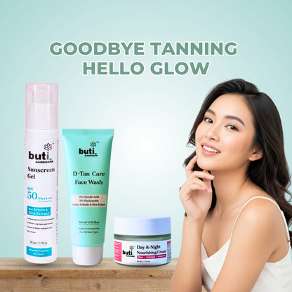 Sun Damage &amp; Tanning Care Kit | D-Tan Face Wash, Day &amp; Night Cream &amp; SPF 50 Sunscreen